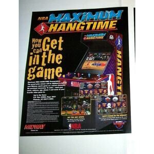 NBA Maximum Hang Time Arcade POSTER Original Basketball Artwork 28 X 22.5